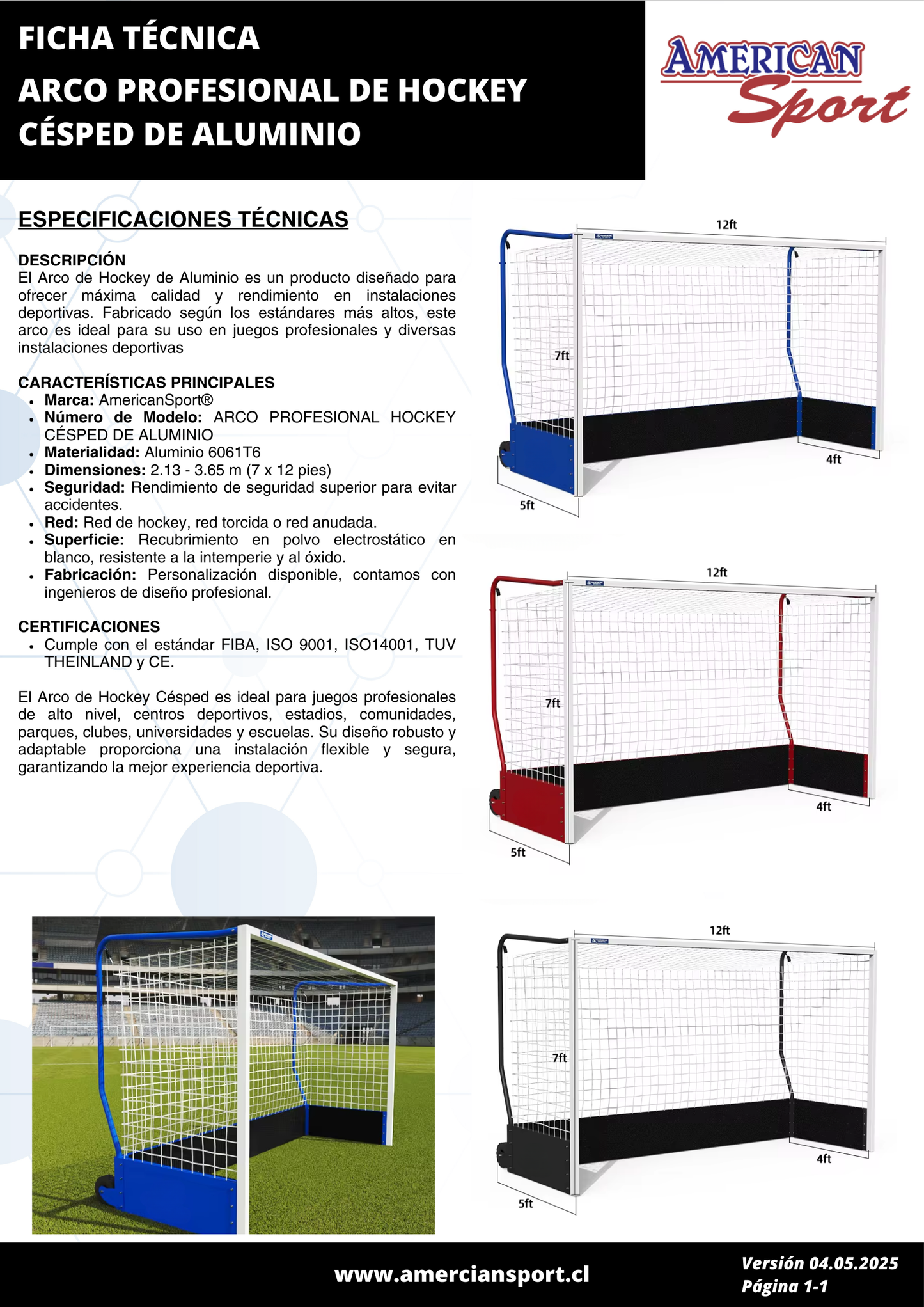 ARCO PROFESIONAL DE HOCKEY CÉSPED DE ALUMINIO