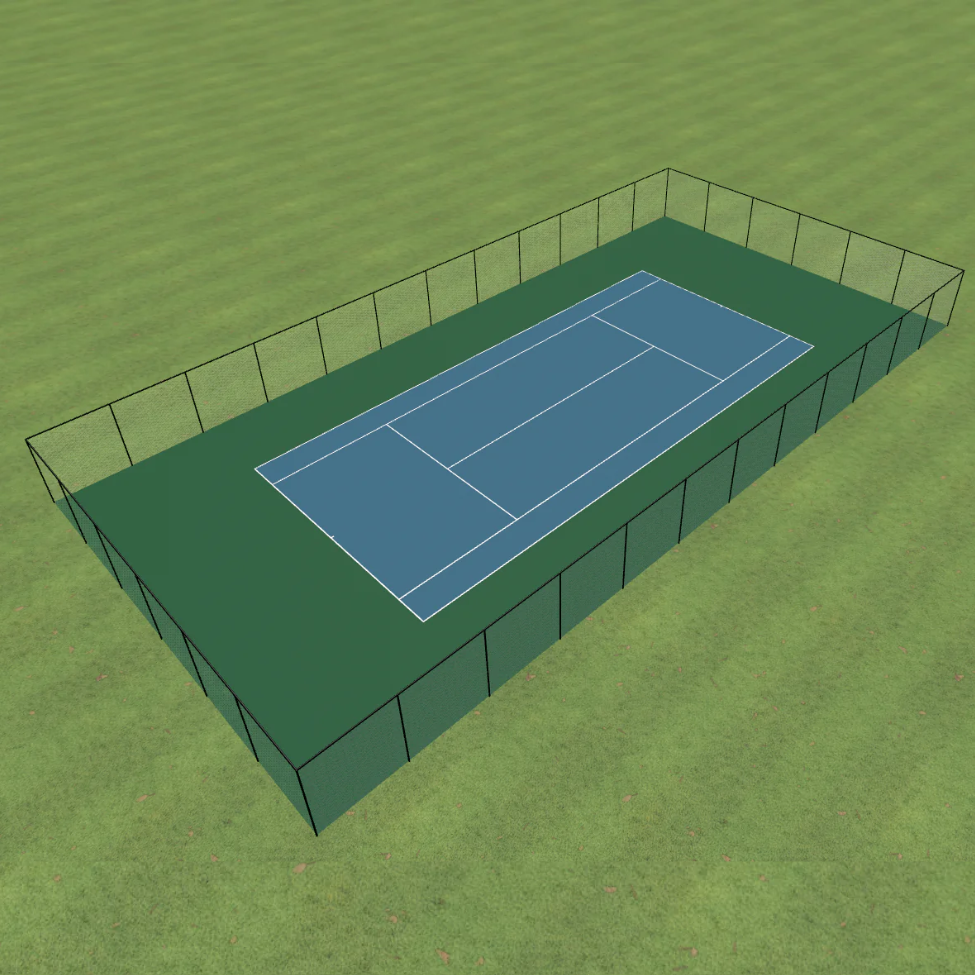 PISO DEPORTIVO TENIS 18,63M x 36,77M